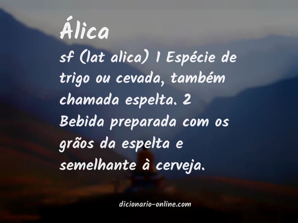 Significado de álica