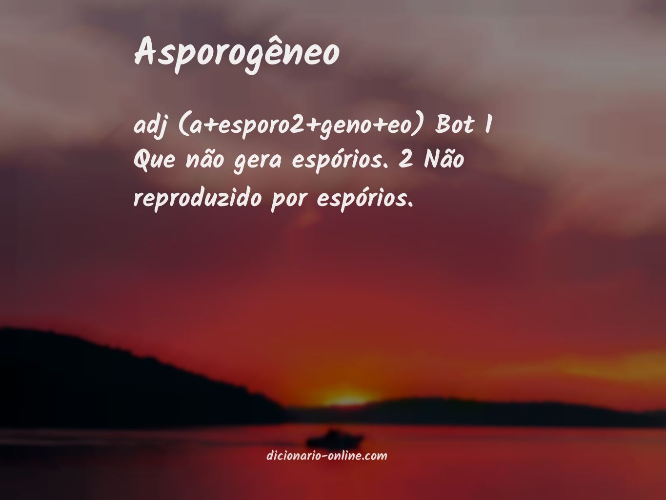 Significado de asporogêneo