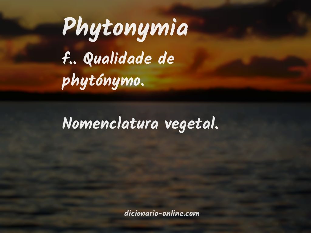 Significado de phytonymia