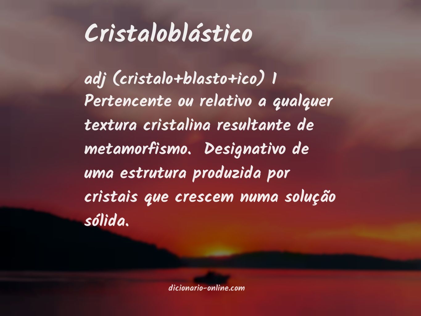 Significado de cristaloblástico