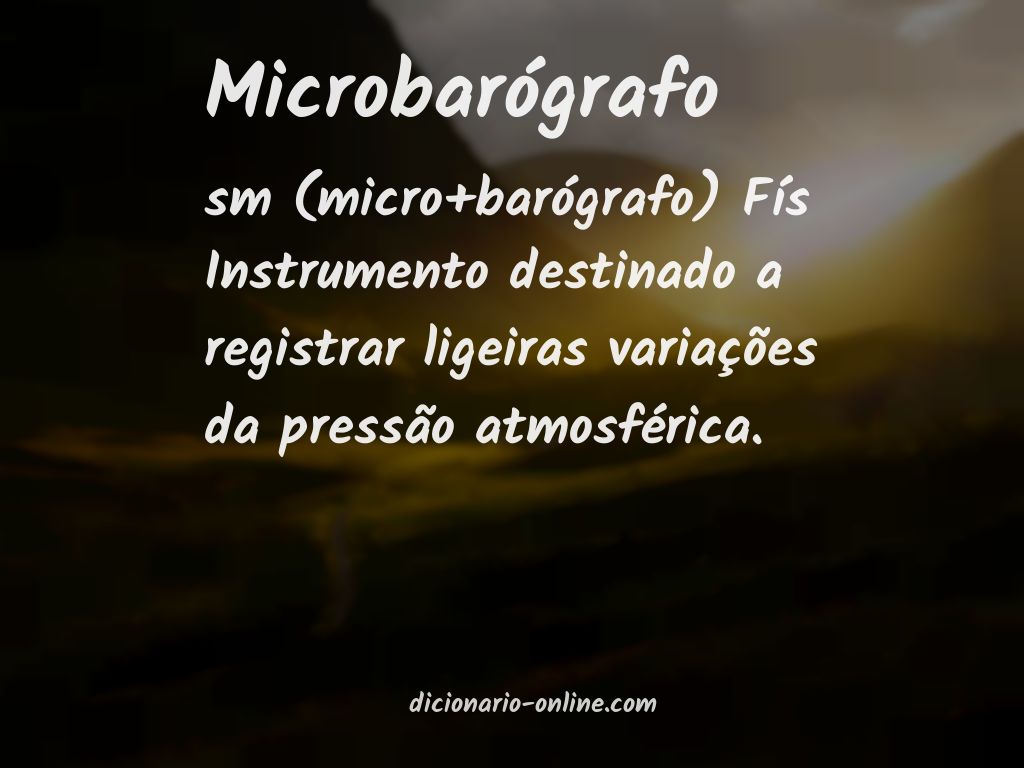 Significado de microbarógrafo