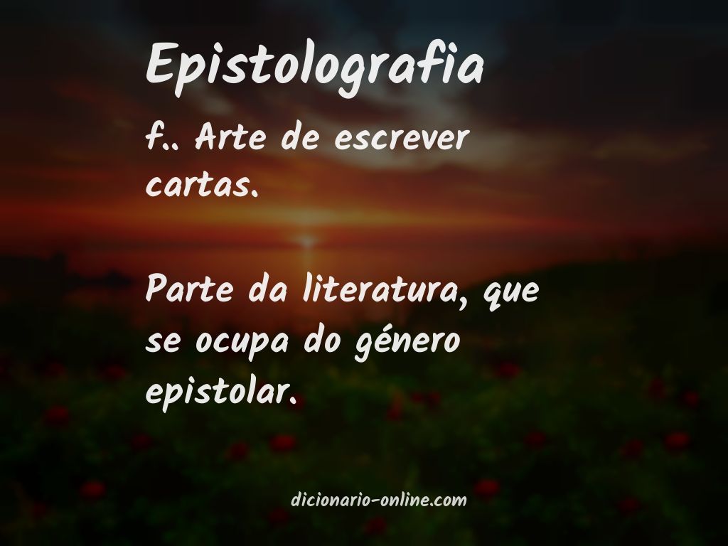 Significado de epistolografia