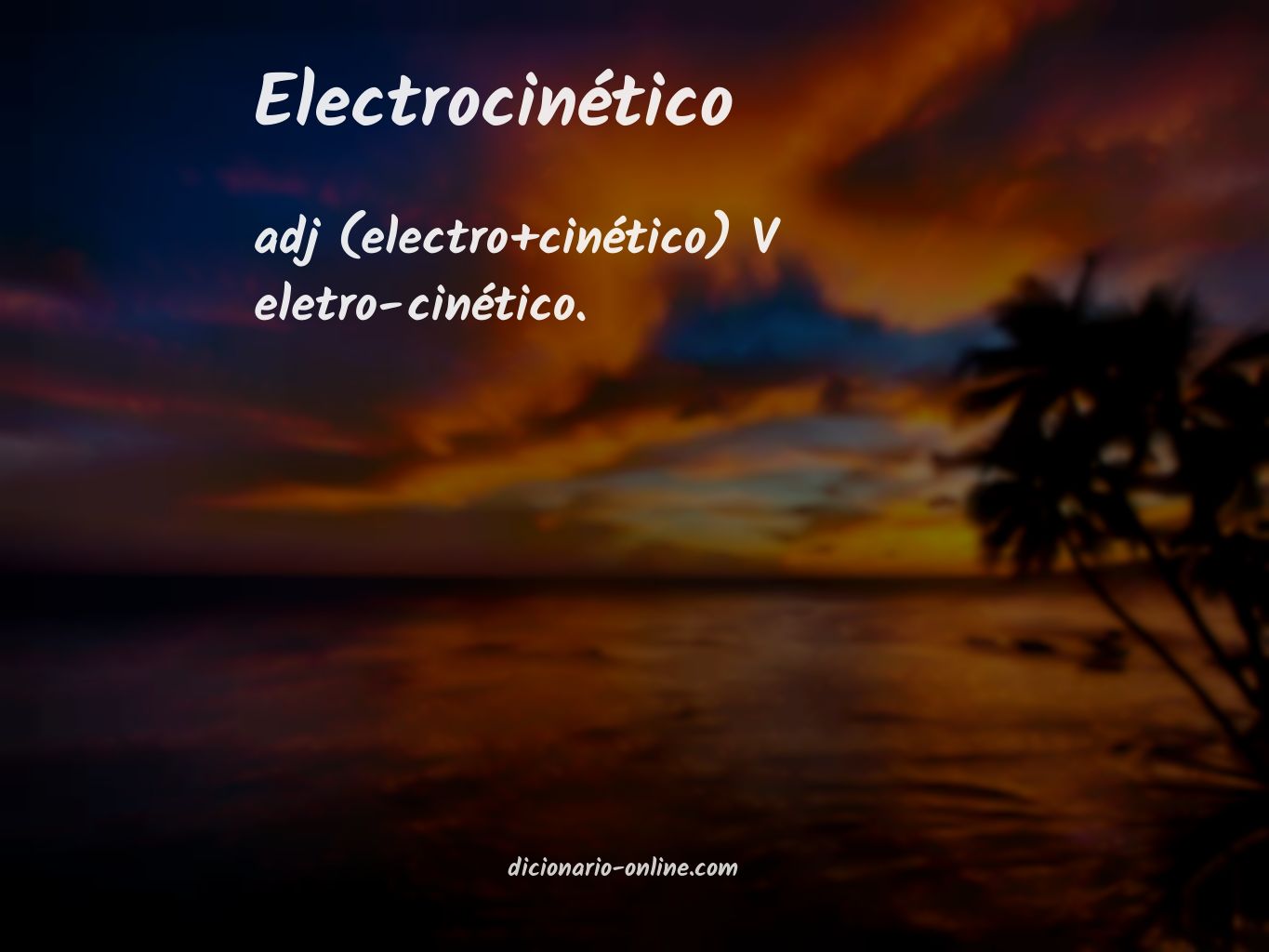 Significado de electrocinético