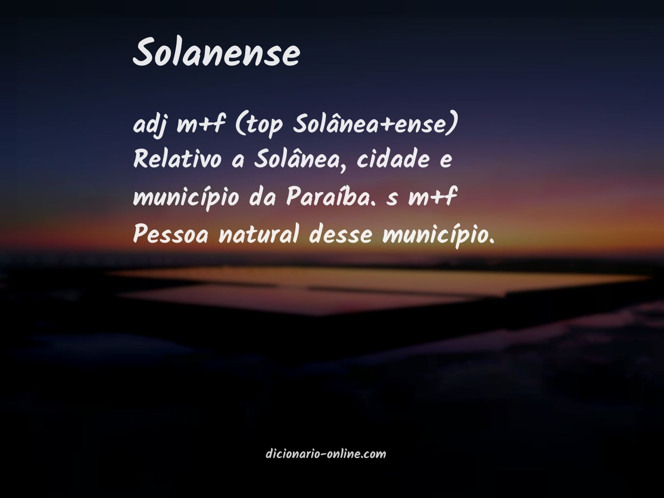 Significado de solanense