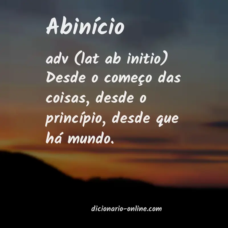 Significado de abinício