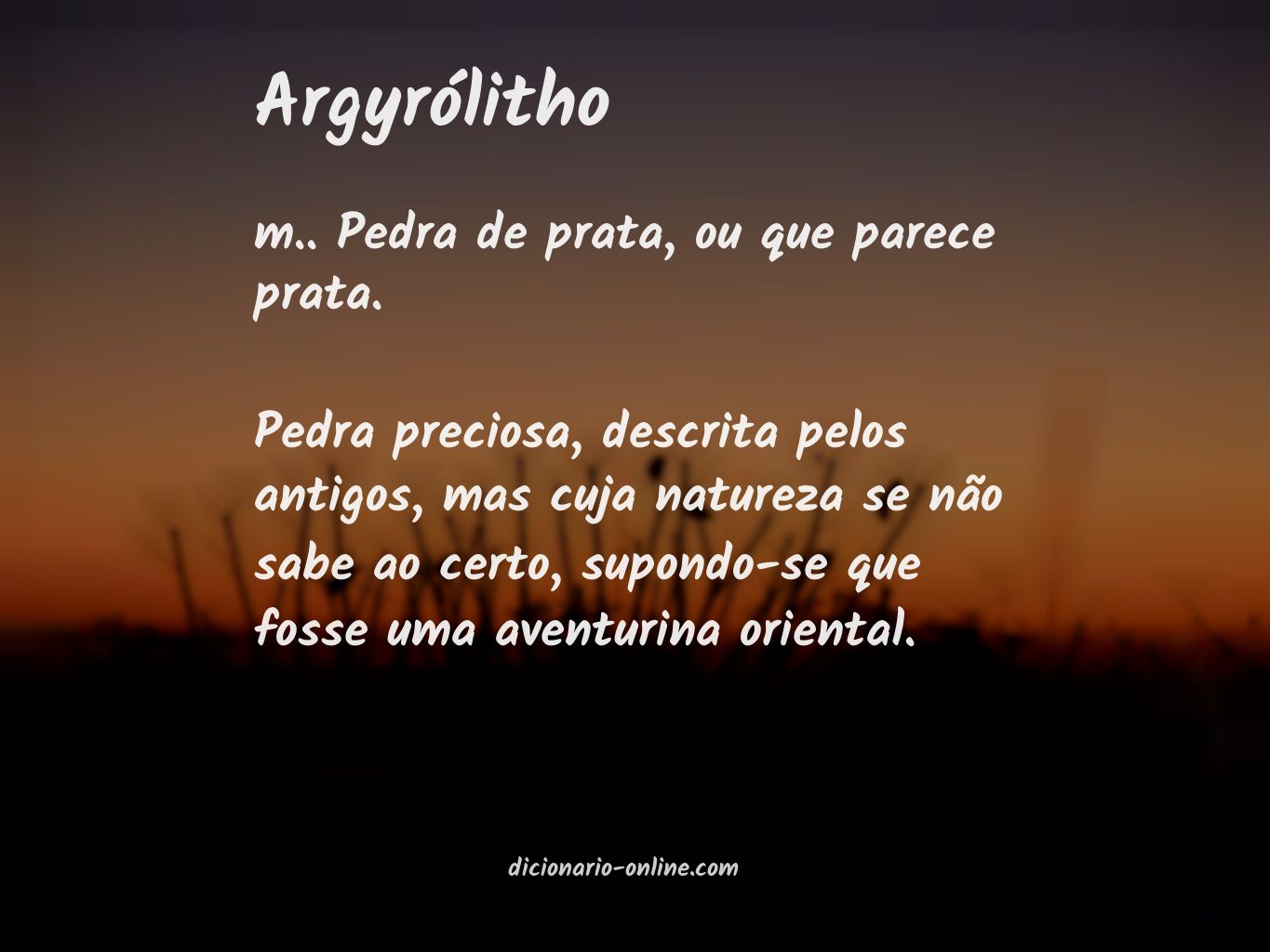 Significado de argyrólitho