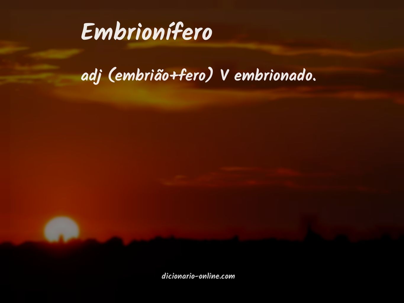 Significado de embrionífero