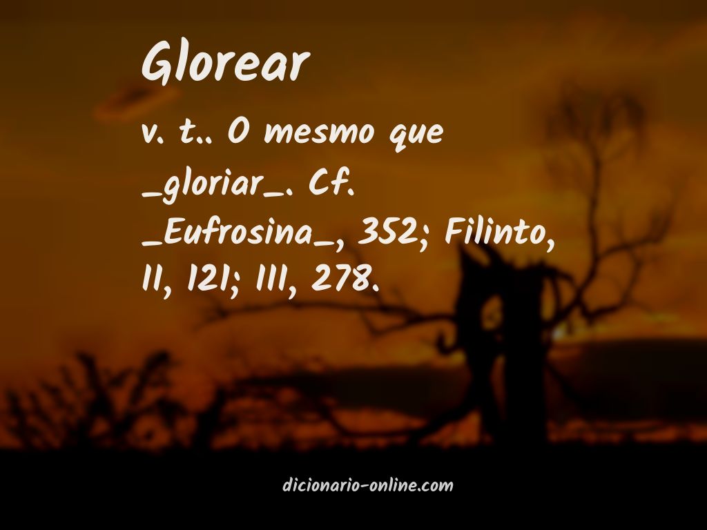 Significado de glorear