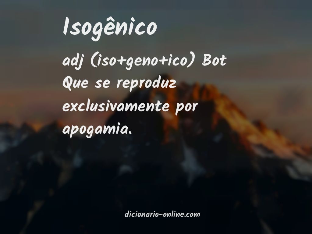 Significado de isogênico