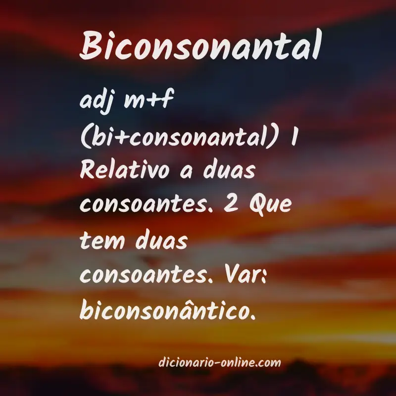Significado de biconsonantal