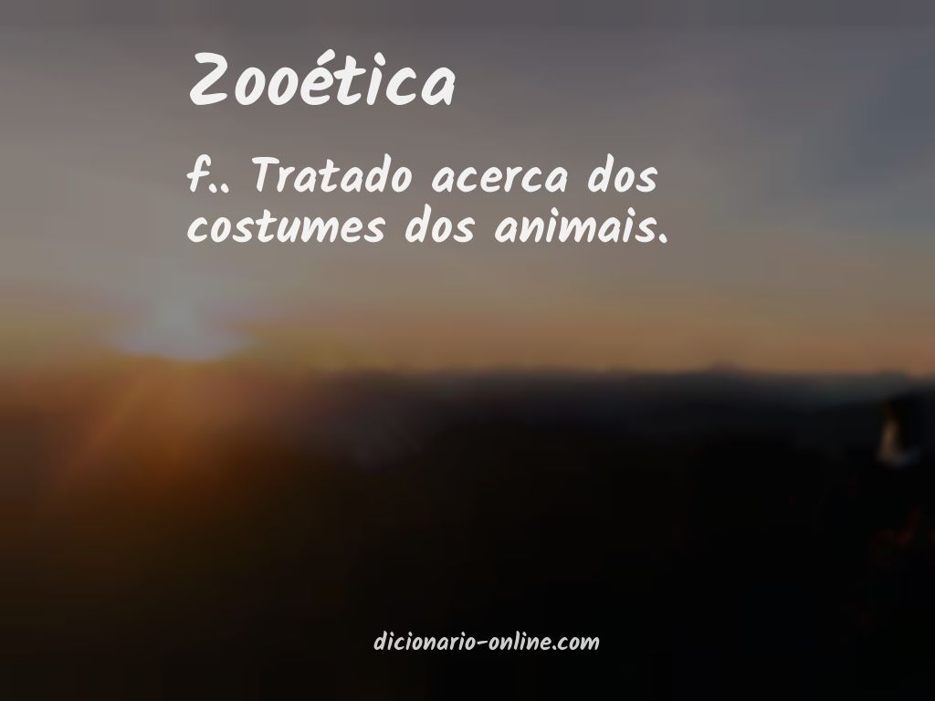 Significado de zooética