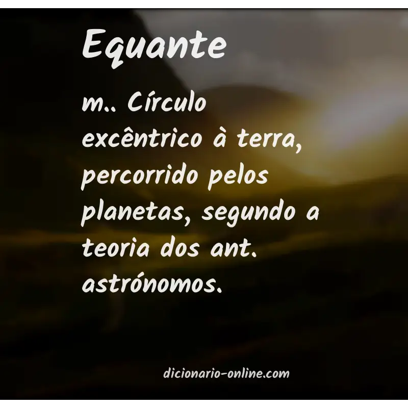 Significado de equante