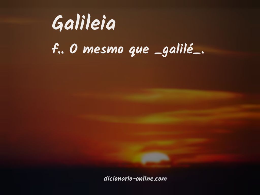 Significado de galileia