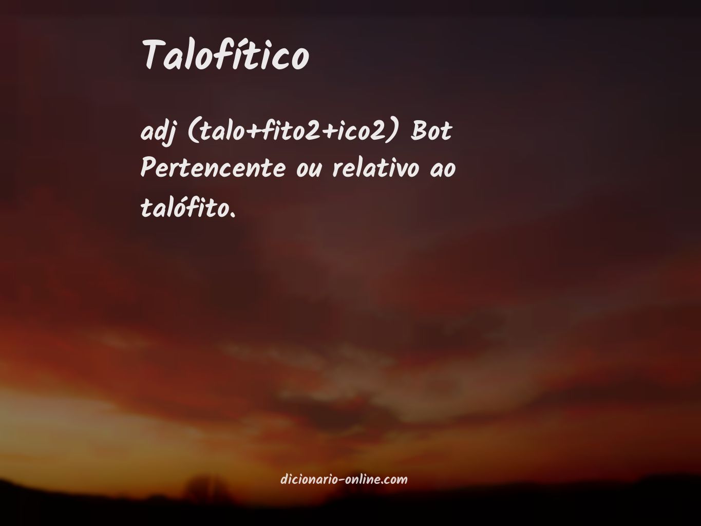 Significado de talofítico