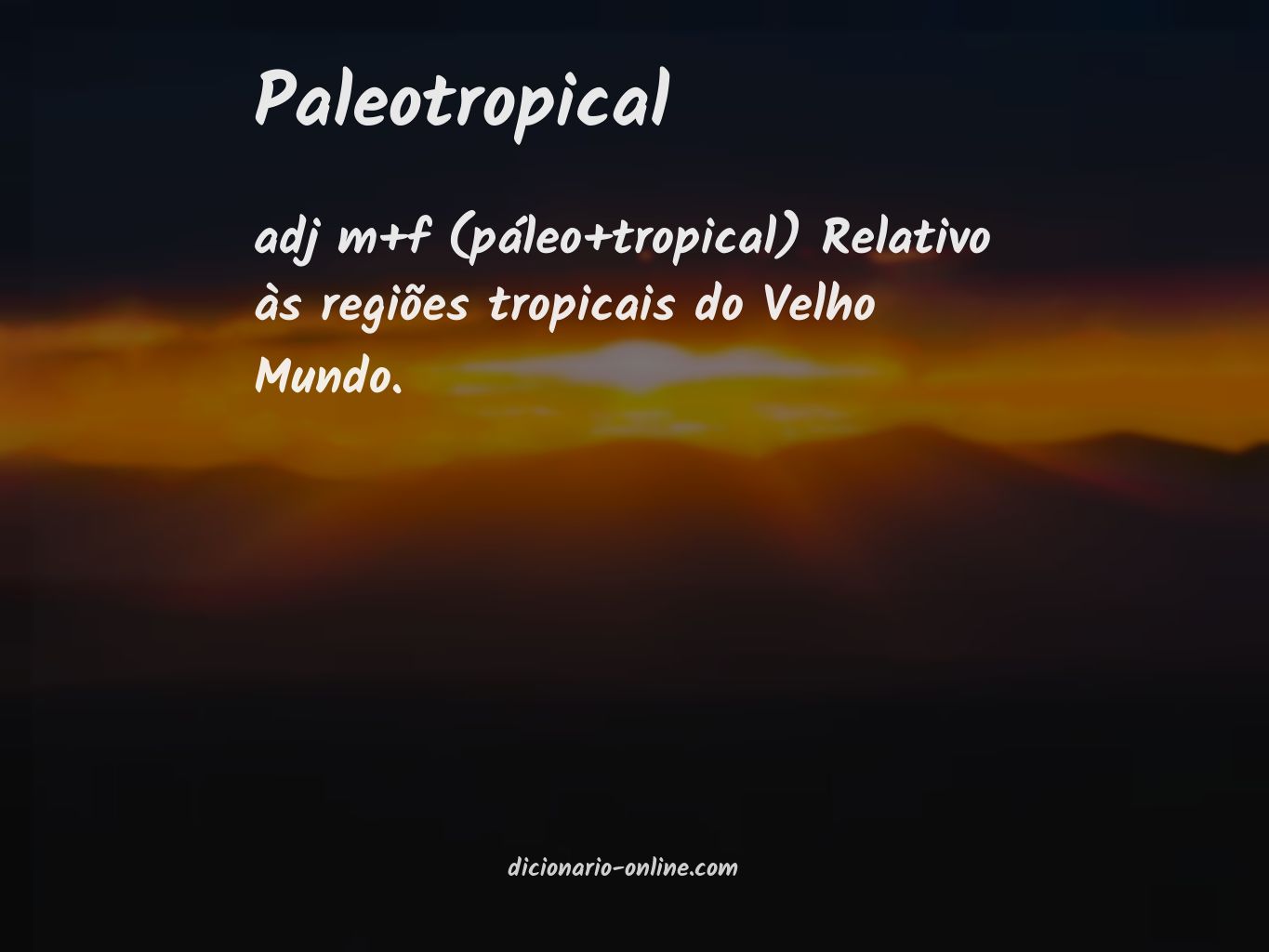 Significado de paleotropical