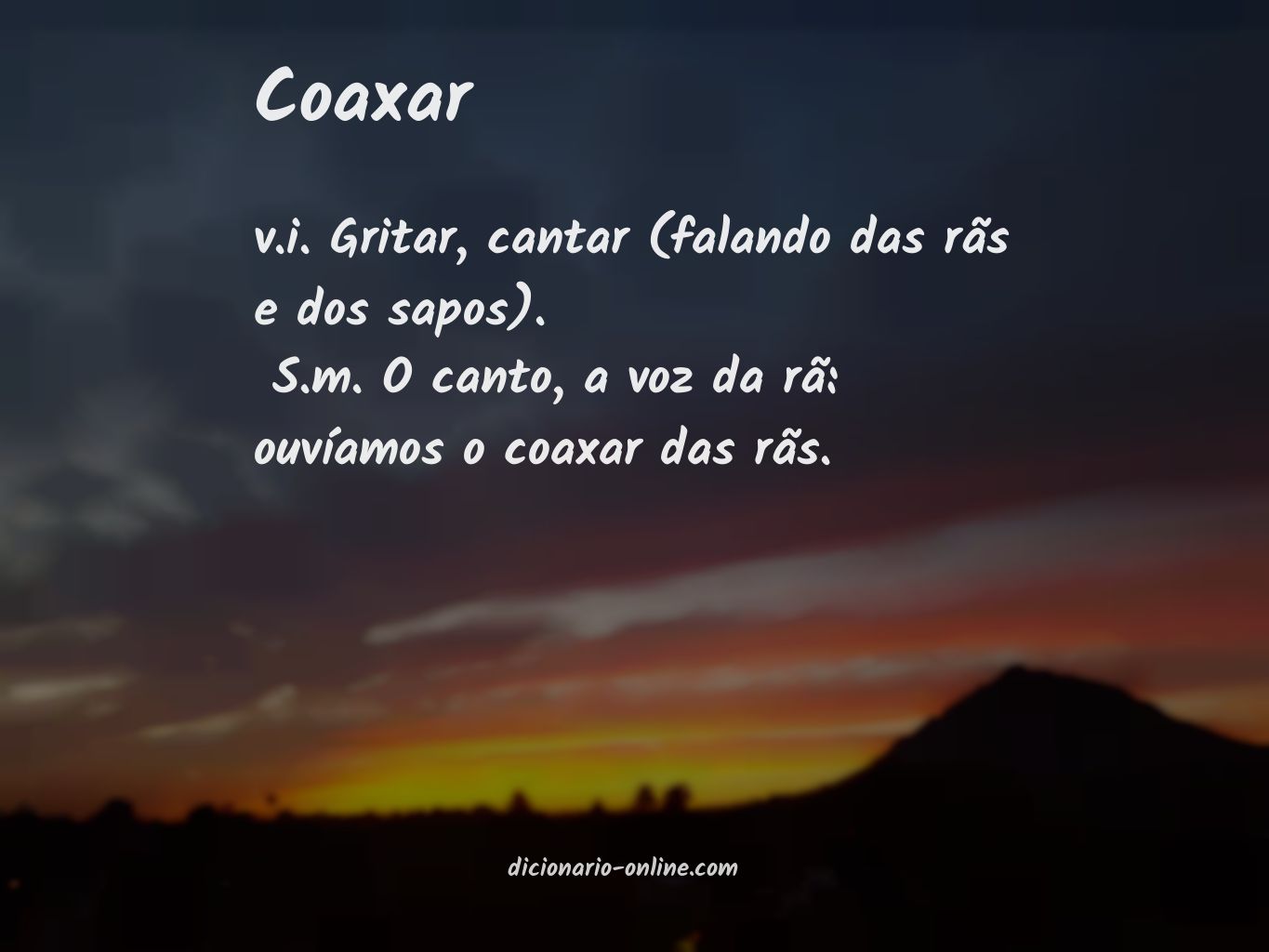 Significado de coaxar