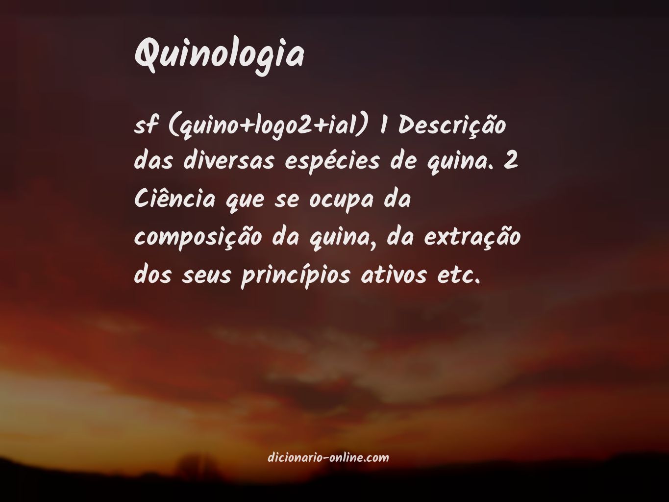 Significado de quinologia