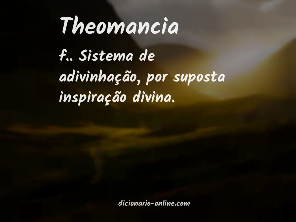 Significado de theomancia