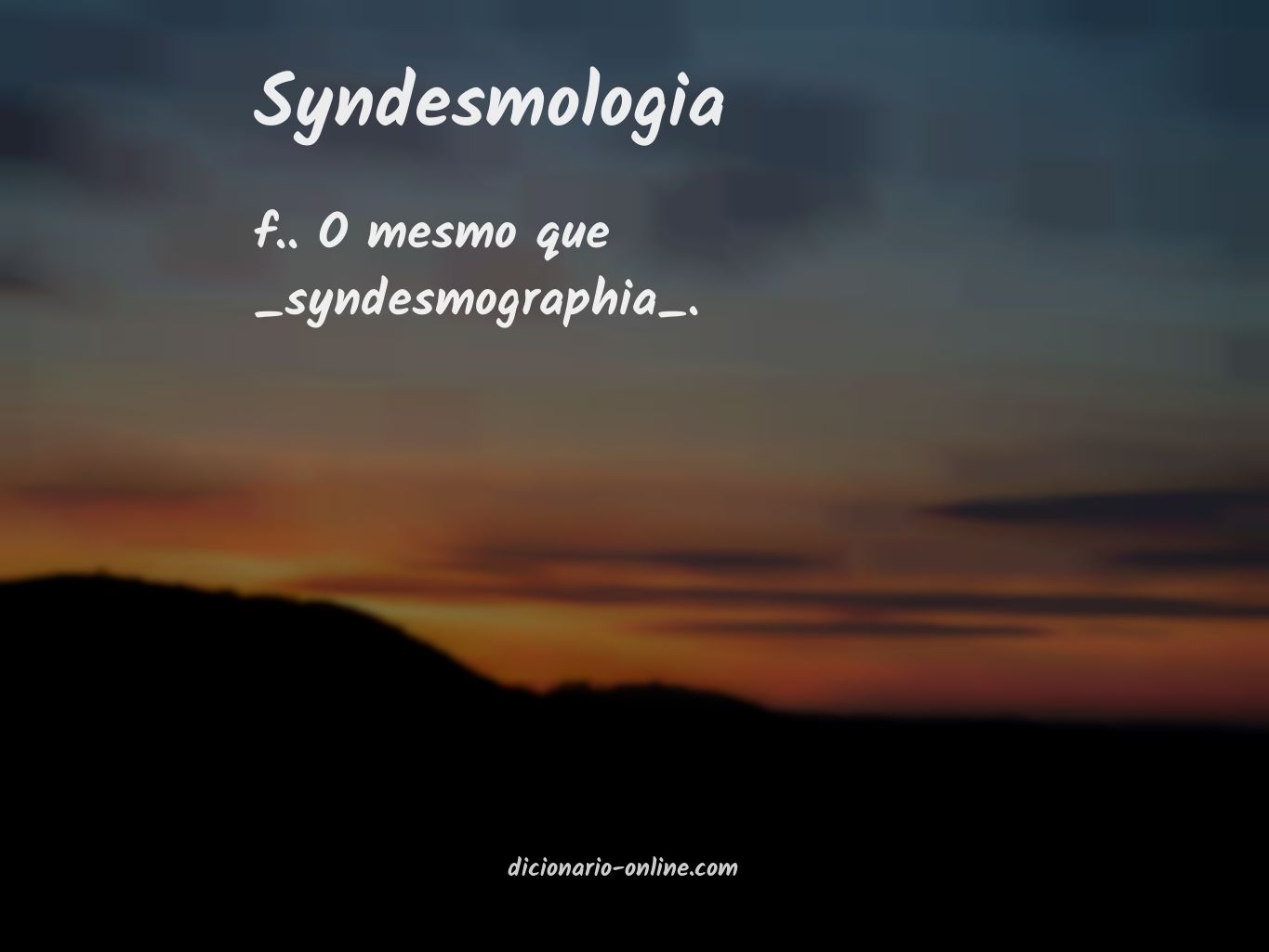 Significado de syndesmologia