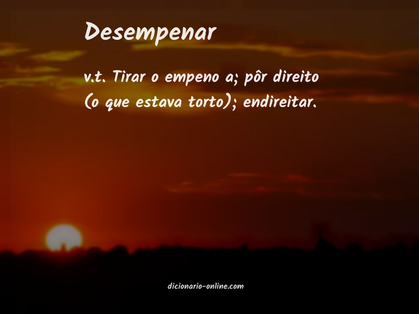 Significado de desempenar