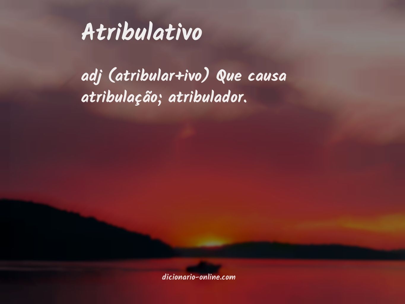 Significado de atribulativo