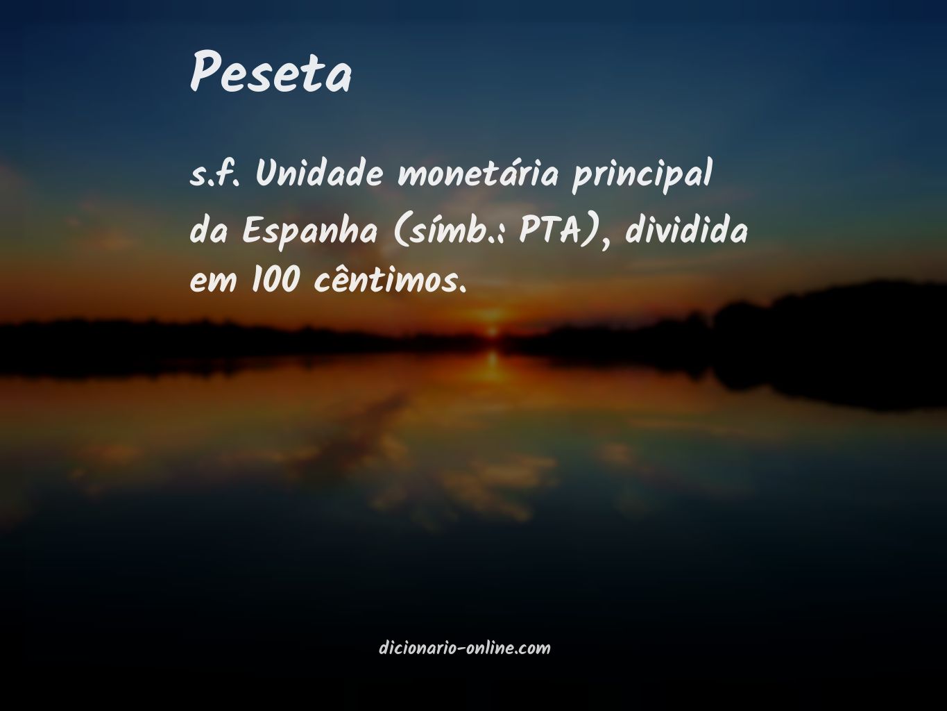 Significado de peseta