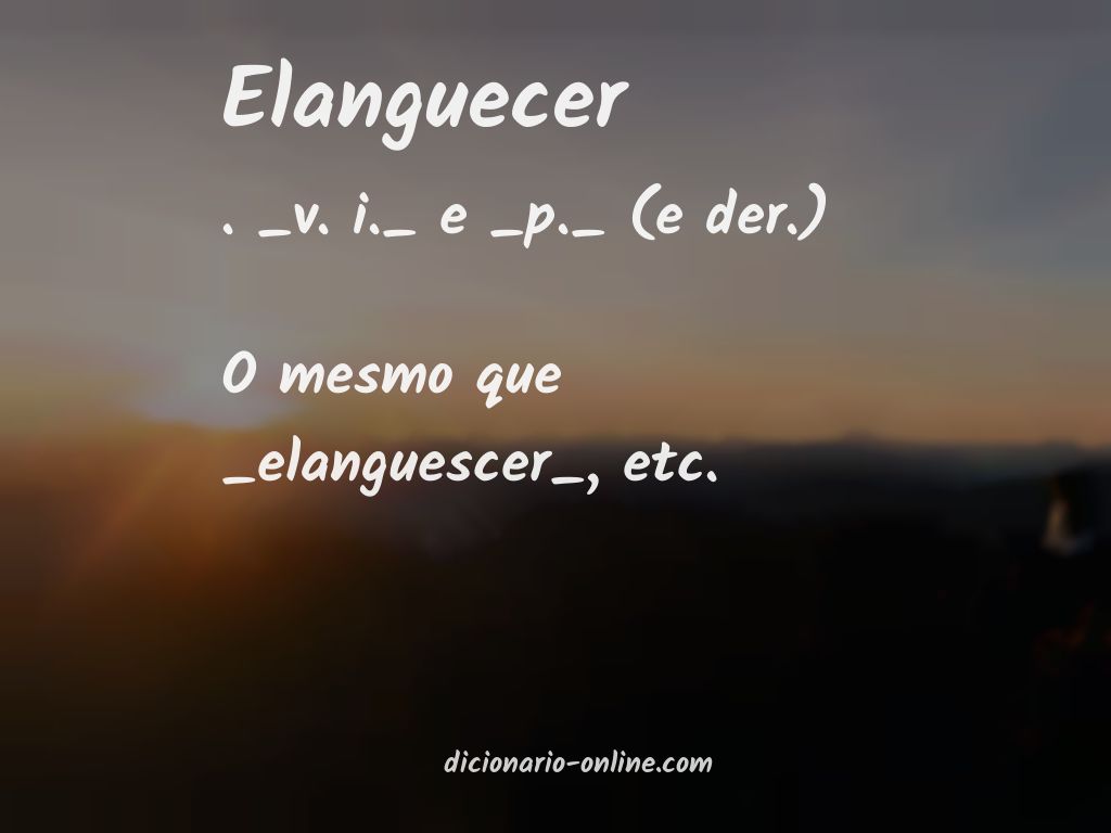 Significado de elanguecer