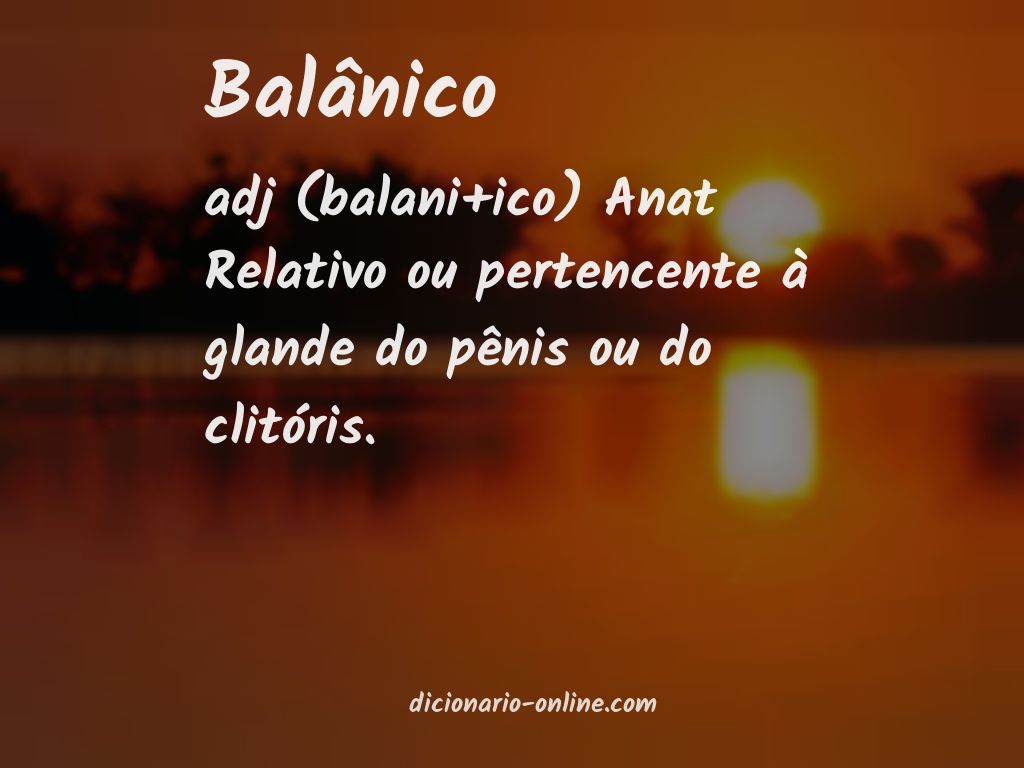 Significado de balânico