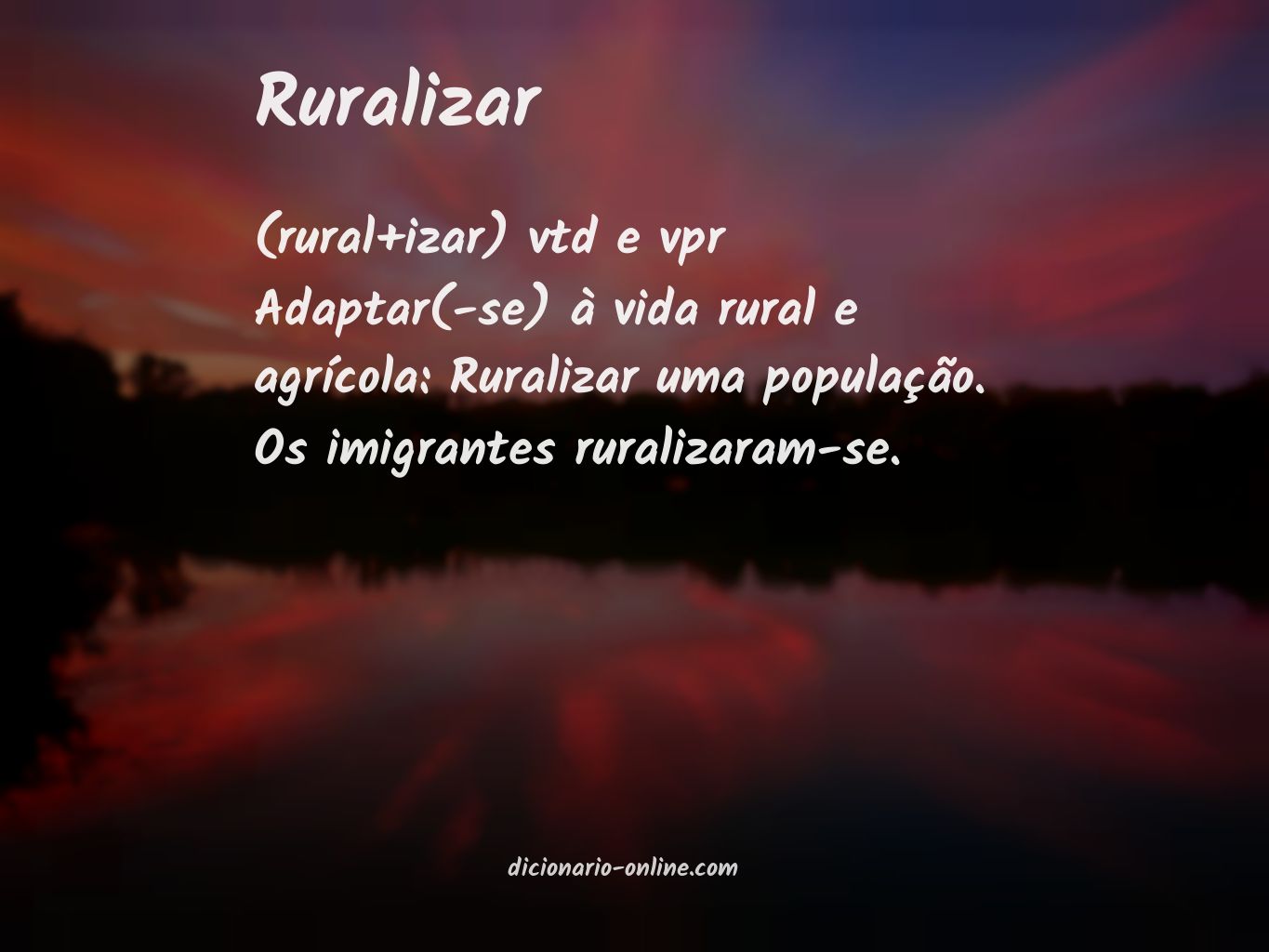 Significado de ruralizar