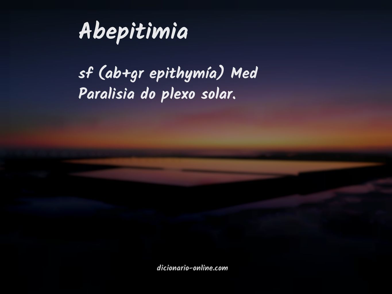 Significado de abepitimia