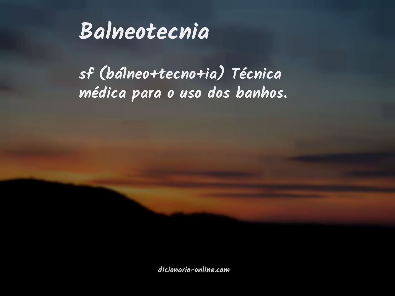 Significado de balneotecnia