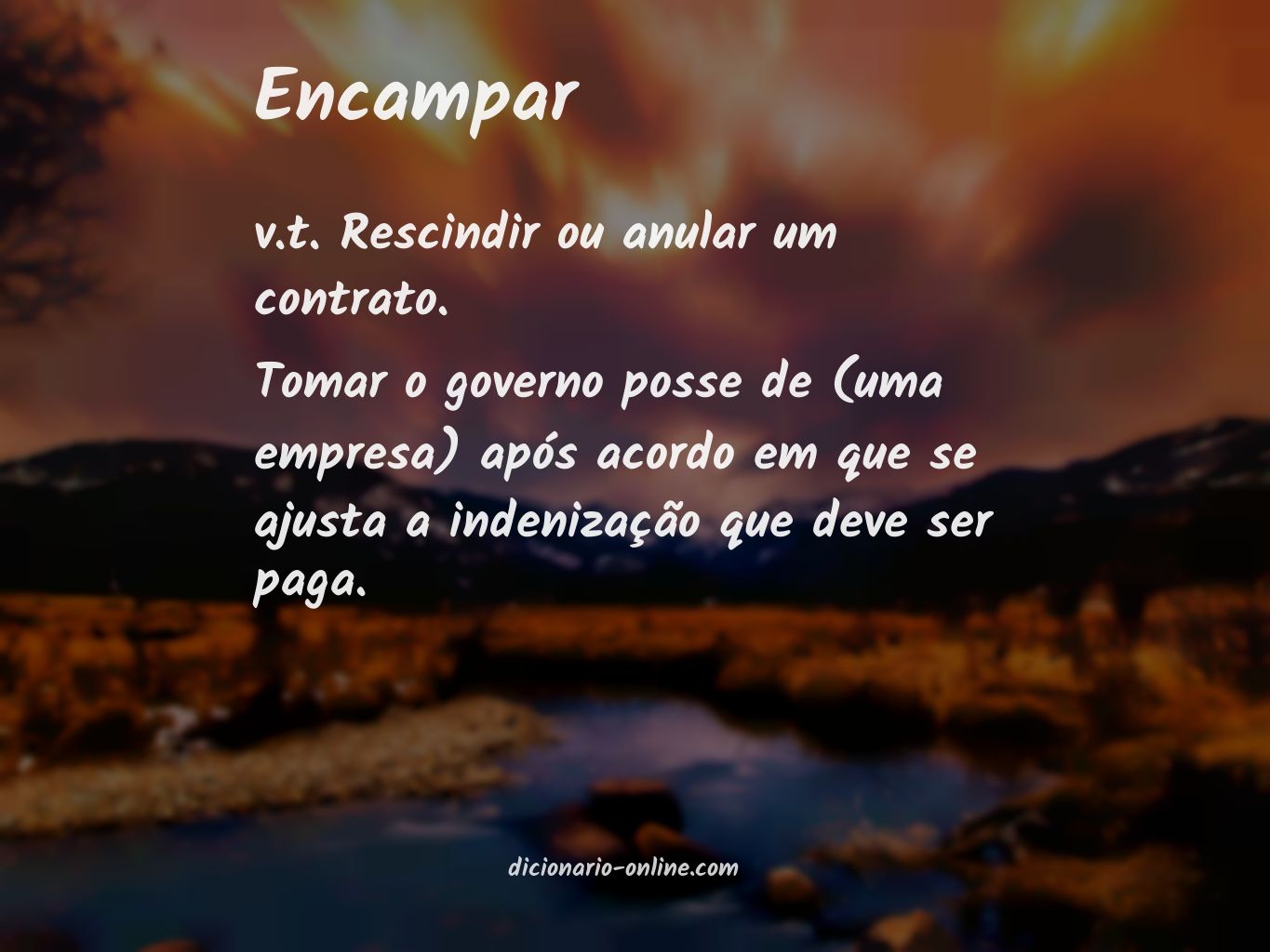 Significado de encampar