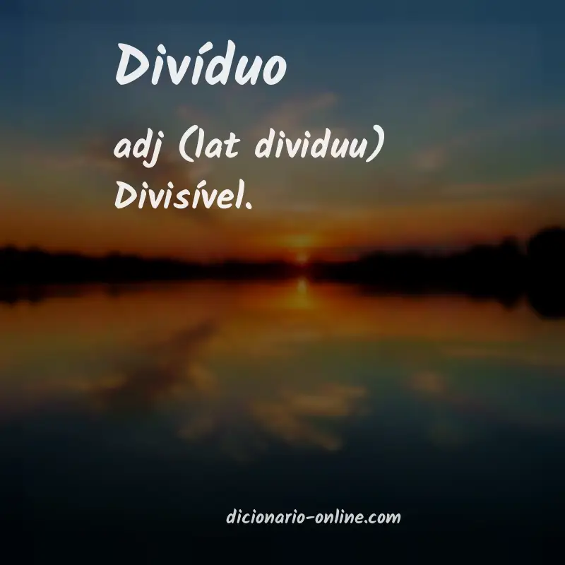 Significado de divíduo