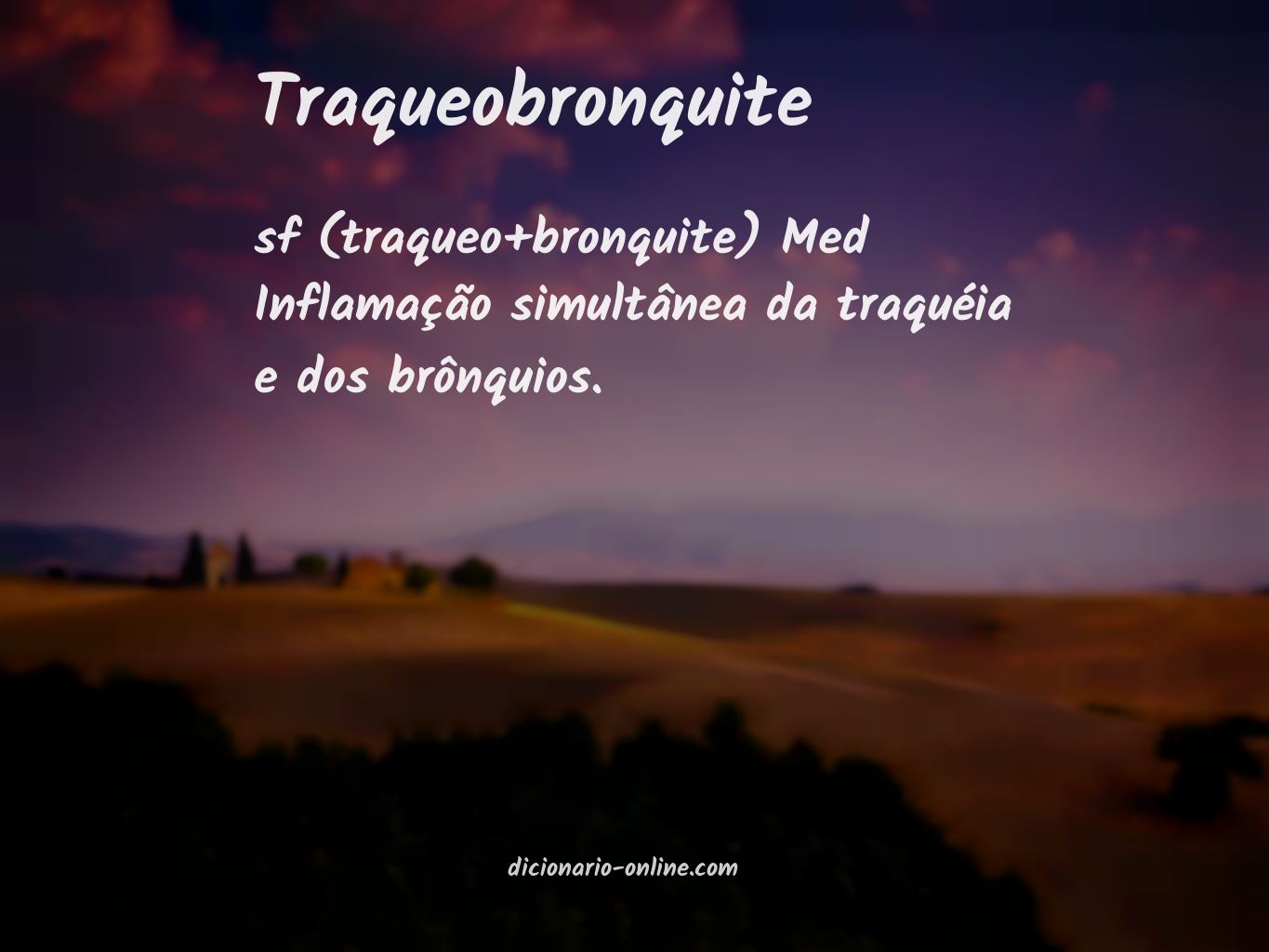 Significado de traqueobronquite