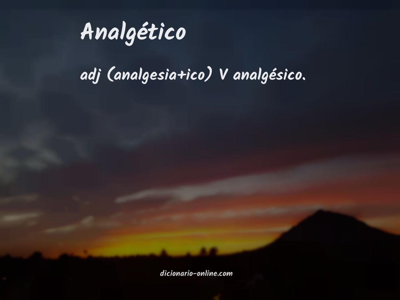 Significado de analgético