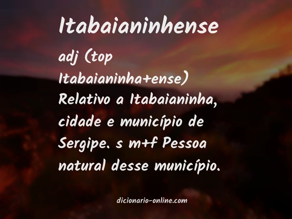 Significado de itabaianinhense