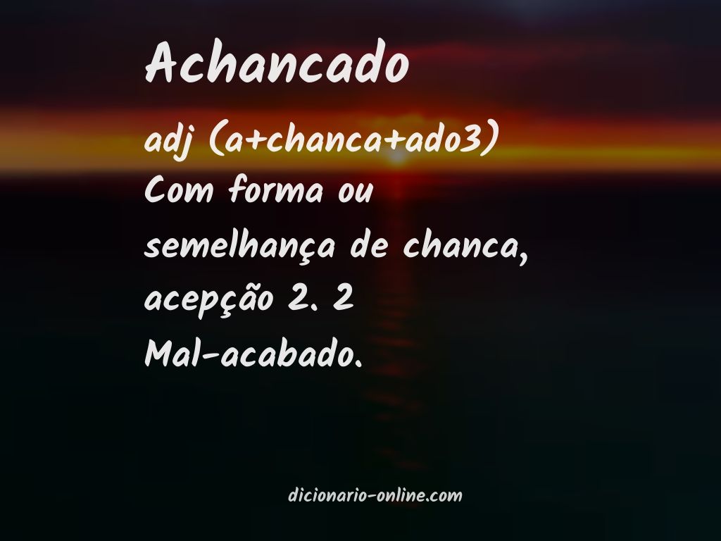 Significado de achancado