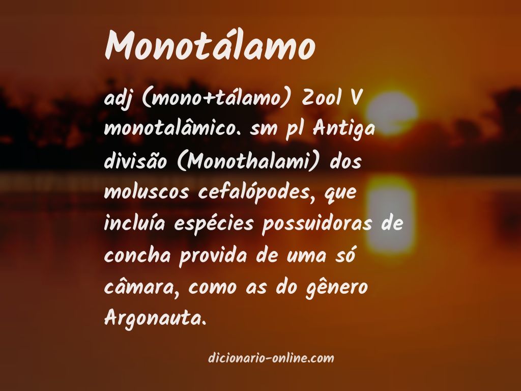 Significado de monotálamo