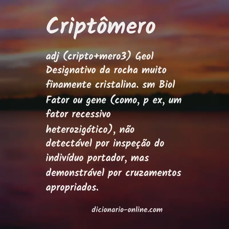 Significado de criptômero
