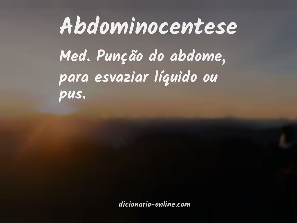 Significado de abdominocentese