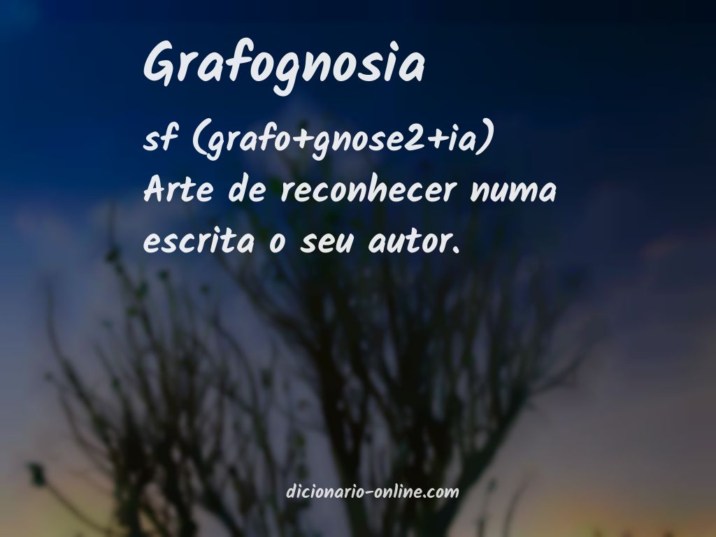 Significado de grafognosia