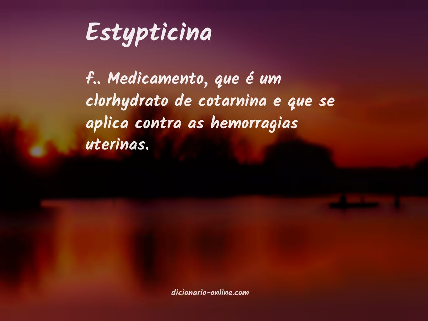 Significado de estypticina