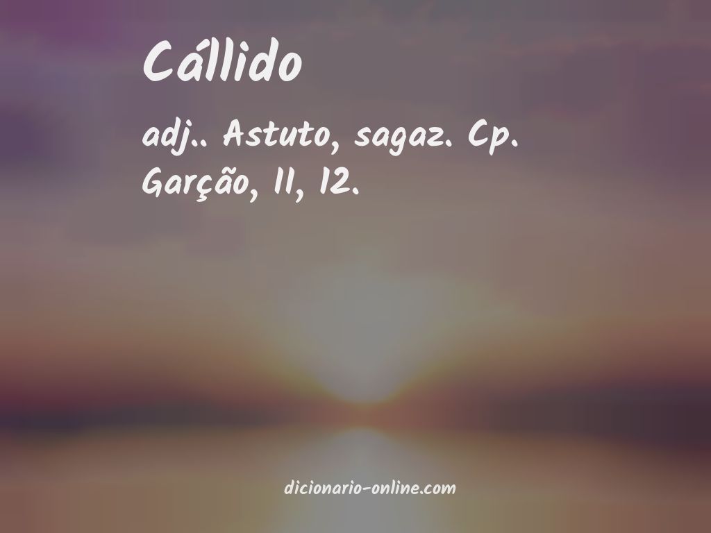 Significado de cállido