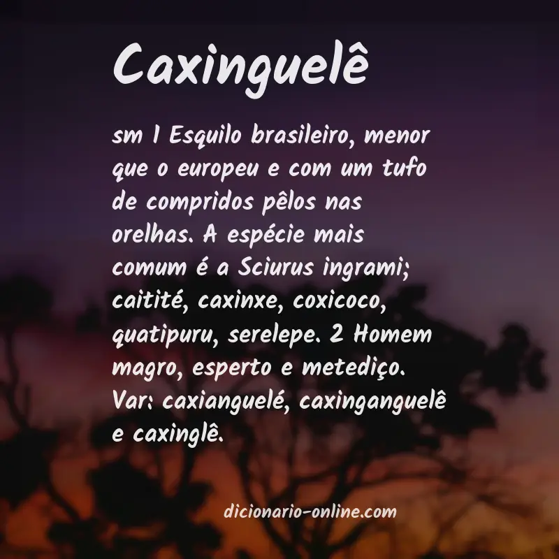 Significado de caxinguelê