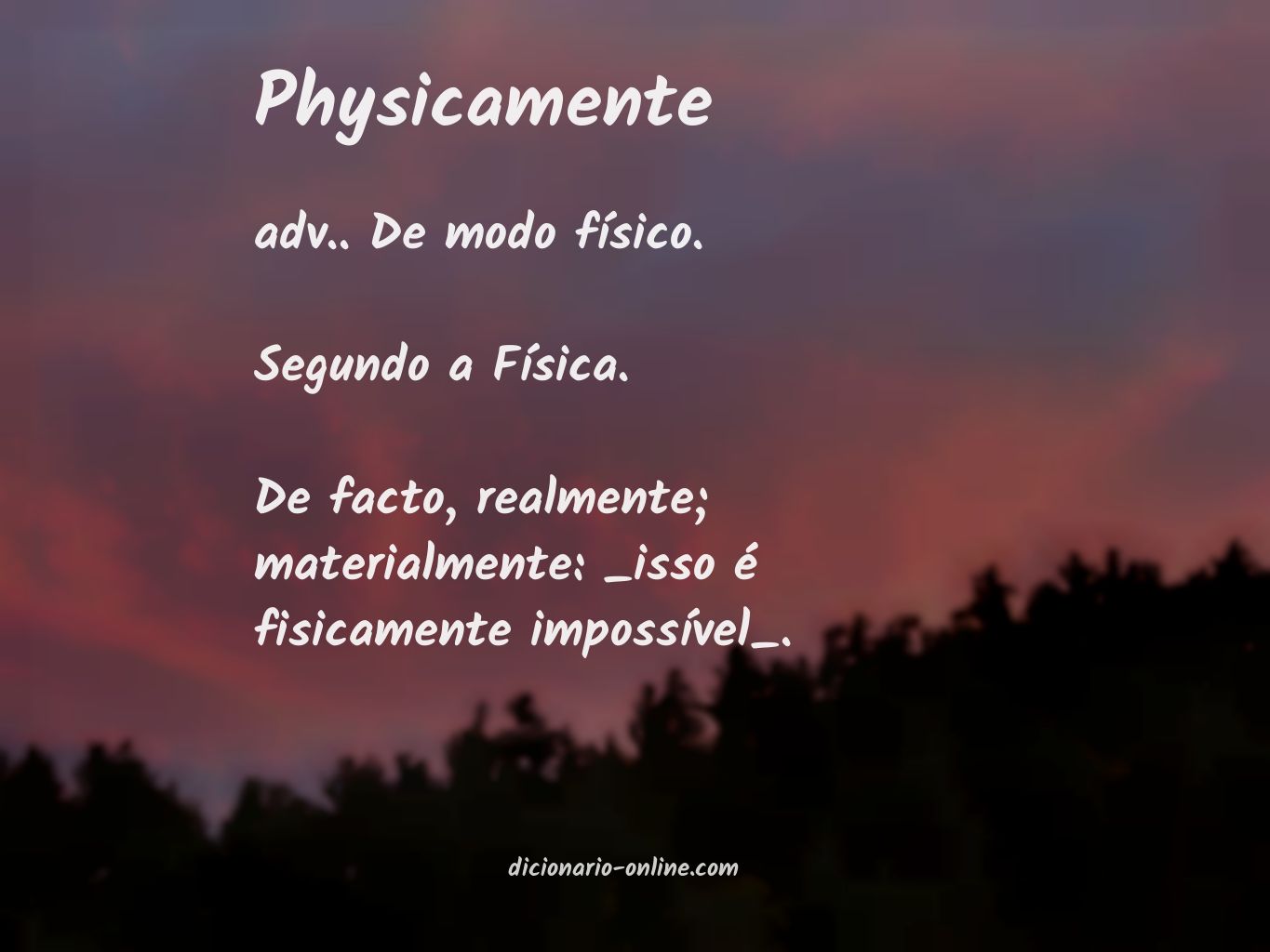 Significado de physicamente