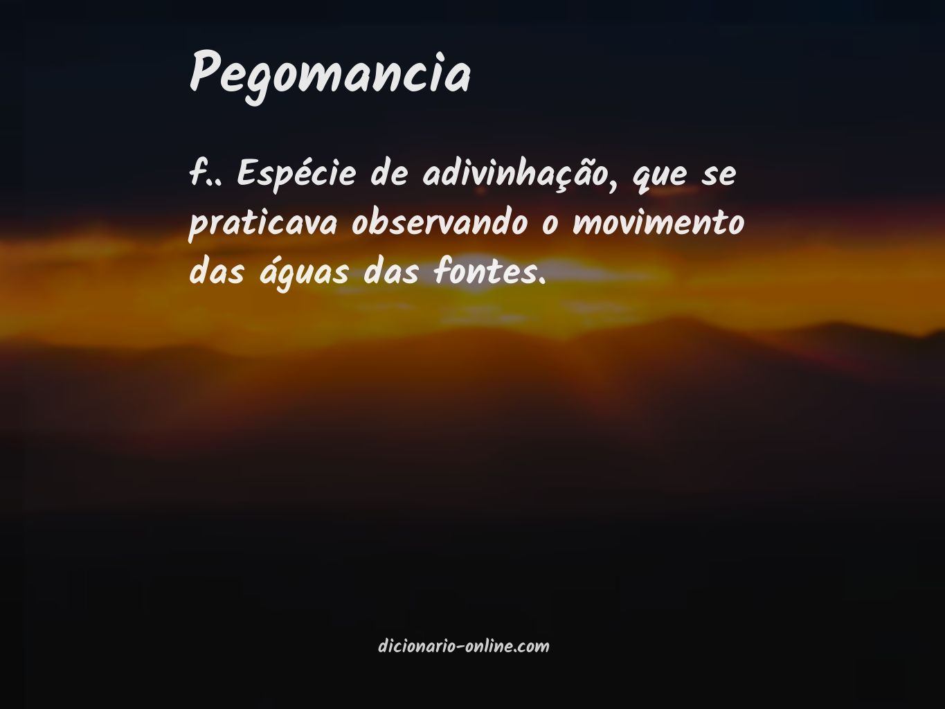 Significado de pegomancia