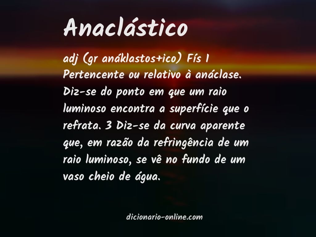 Significado de anaclástico