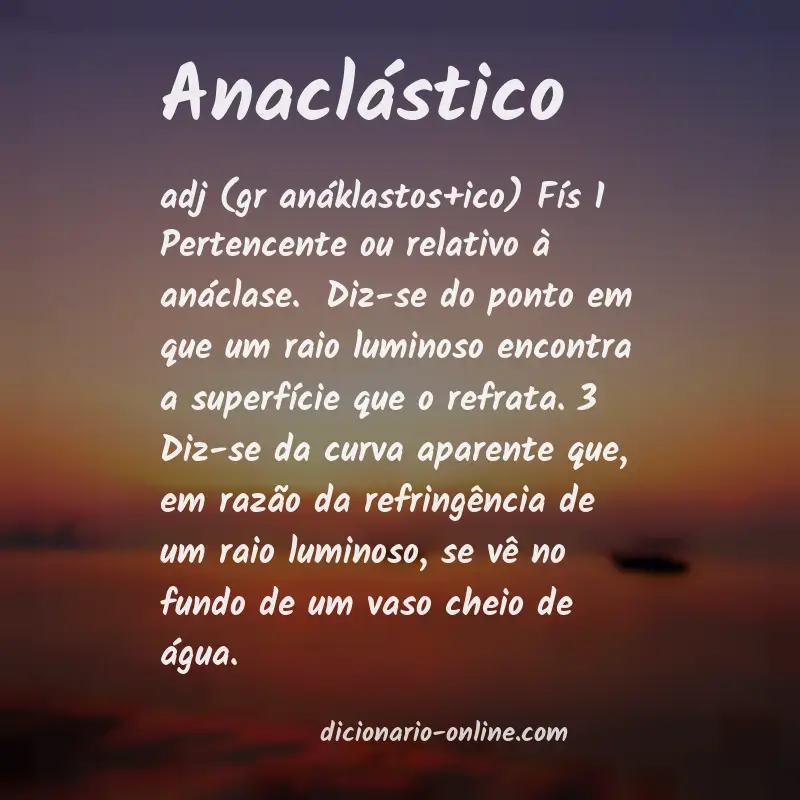 Significado de anaclástico