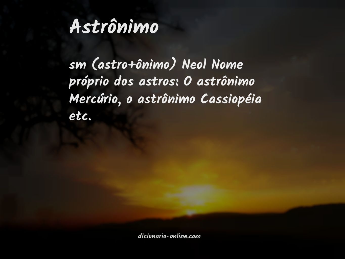 Significado de astrônimo