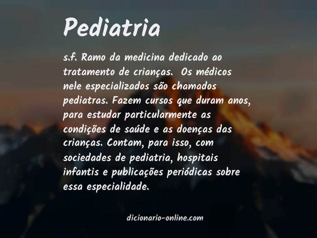Significado de pediatria